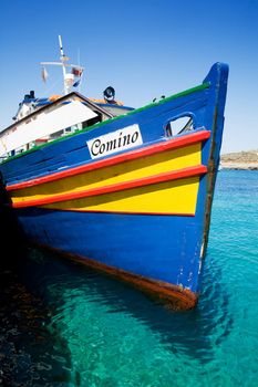 A boat on the island of Comino