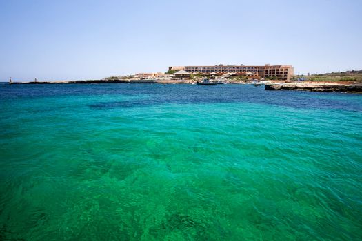 Green water detail in Malta