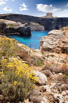 Comino island landscape with 