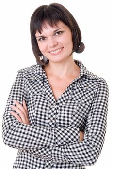 Female portrait. beautiful woman on a white background.