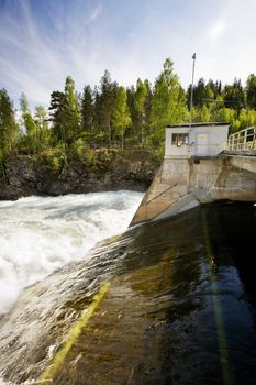 A hydro electric plant on a river
