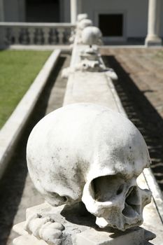 balustrade with skulls in naples