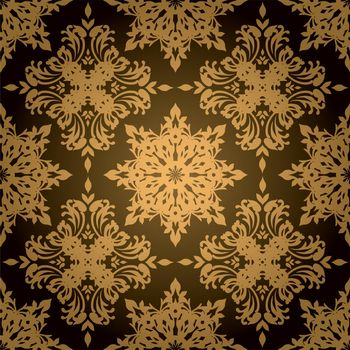 Gold and black gothic style wallpaper design that repeats