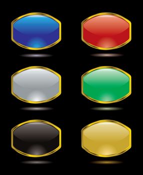 Collection of six gel filled buttons for the internet
