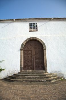 typical ancient door of canary islands in spain