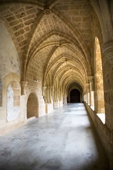 cloister corridor at monasterio de piedra saragossa spain