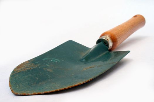 Single trowel against white background