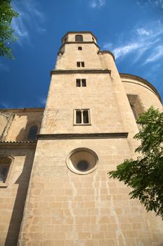 bell tower of el salvador church at ubeda city in spain