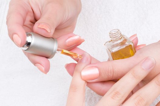 manicure - moisturizing and nutritioning for the nails and skin around nails