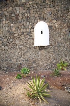 sentry box  at castle of puerto de la cruz tenerife spain