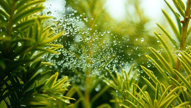 beautifful drops on web after the rain