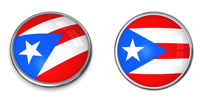 button style banner in 3D of Puerto Rico