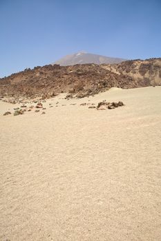 landscape with teide volcano at the top in tenerife spain