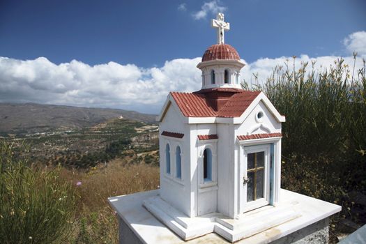 little church model very common in crete island greece