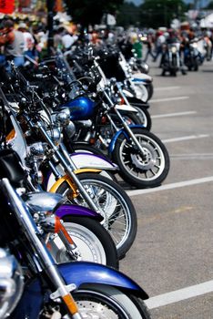 Custom motorcycles at Sturgis motorcycle Rally in South Dakota, USA      