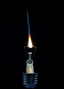 Detail of the burning bulb