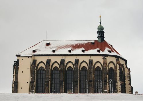 Shot of the Church of the Virgin Mary of the Snow. 
Founded by Charles IV in 1347. 
Prague, Czech republic, Europe.