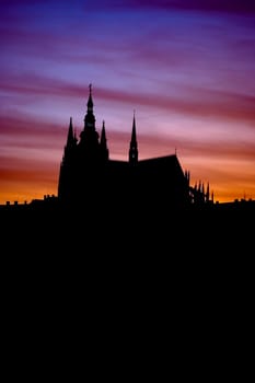 Cathedral of St Vitus in the Prague castle - the coronation cathedral of the Bohemian sovereigns, and the main of the Prague Roman - Catholic arcidiocese. The Gothic  building was founded in 1344. 
Prague, Czech republic, Europe, EU.