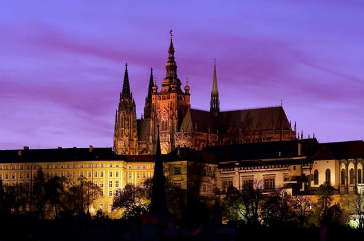 Prague castle and cathedral of St Vitus - a spacious residential and stronghold area dominantly located above the town, founded about the year 880. Residence of the Bohemian princes and kings, after 1918 of the Presidents of the republic.
Prague, Czech republic, Europe, EU.