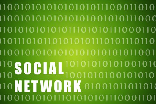 Social Network on a Digital Tech Background