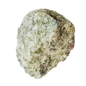 Apatito-nepheline slice ore on the white background