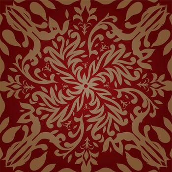 maroon and gold retro wallpaper design that seamlessly repeats