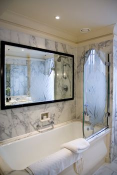 Bath of a luxurious hotel restroom