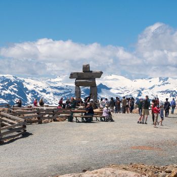 Summit of Whistler Mountain at summertime