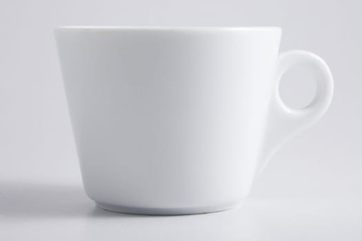 front view of a white coffe cup