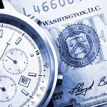 time is business money concept with watch