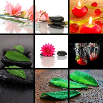 spa or wellness concept with images in collage