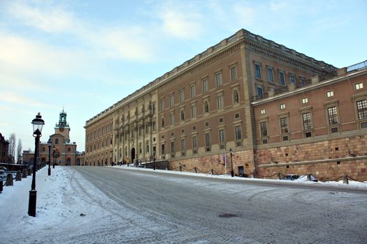 Royal Palace of the Stockholm. Winter morning, clear weather.