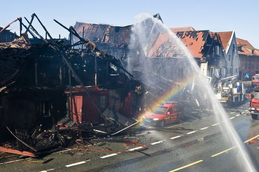 Four old buildings from the 1600 century was involved in a fire in Bergen in Norway the seventh of September 2008. The buildings was of great historical value and was totaly damaged!