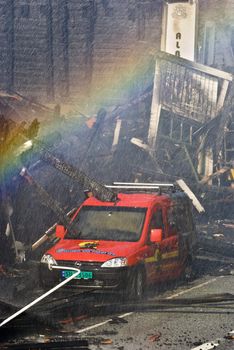 Four old buildings from the 1600 century was involved in a fire in Bergen in Norway the seventh of September 2008. The buildings was of great historical value and was totaly damaged!