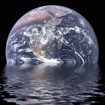 Planet earth is sinking due to global warming 