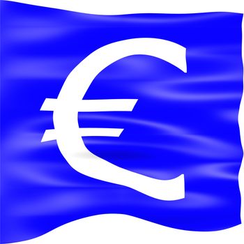 Euro currency flag isolated in white