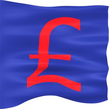 3d british pound flag isolated in white