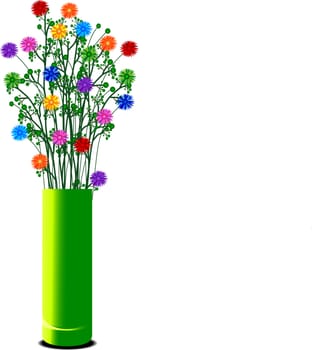 vase with colorful flowers