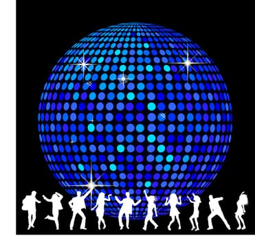 Disco Ball and dancing People