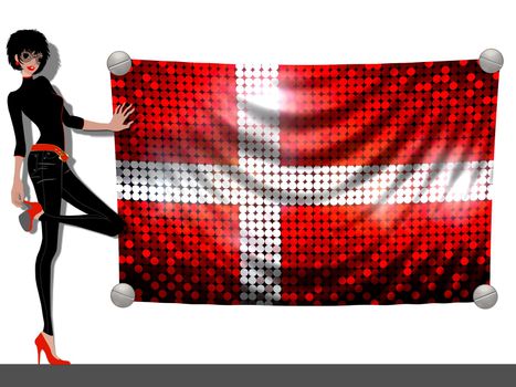 Girl with a Flag of Denmark