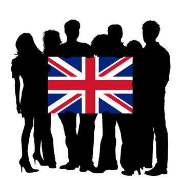 Young People with a Flag of United Kingdom