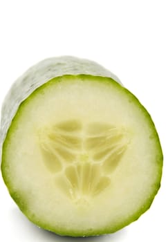 slices of cucumbers isolated on white