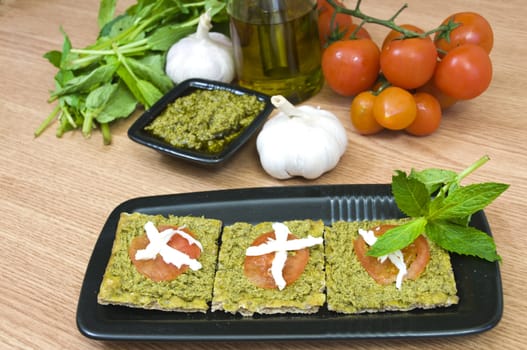 pesto canapes