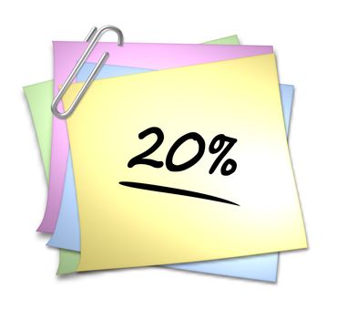 Memo with Paper Clip - 20 %