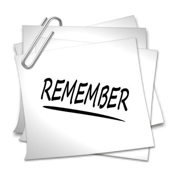 Memo with Paper Clip - remember