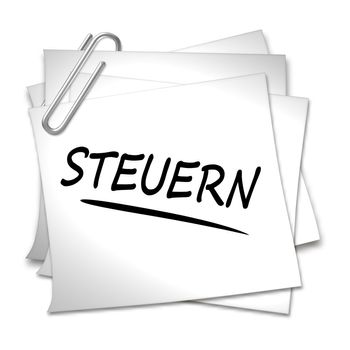 German Memo with Paper Clip - Steuern