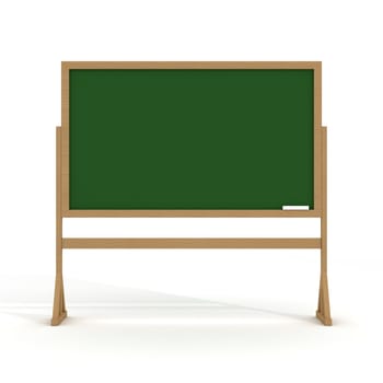 Blackboard with a chalk on a white background. 3D image.