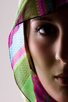 A Sensual Half Face Closeup Portrait Of A Beautiful Girl