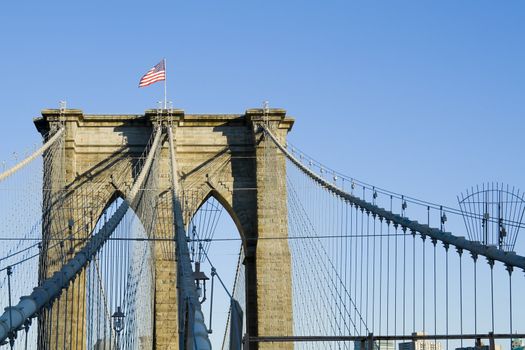 Part of the Brooklyn bridge in New York.
