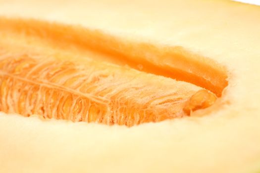 close-up fragment of sliced yellow melon background